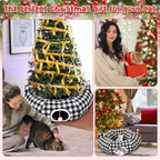 Dansydaisy Cat Tunnel Tree Skirt Black White, 33.9 Inch Bed Cave - Image 6