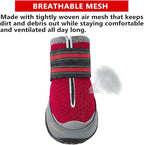 QUMY Dog Shoes for Large Medium Dog Boots & Paw Protectors for Hot Pavement | Summer Heat Protection, Mesh Breathable Nonslip Dog Booties for Hardwood Floors Indoor, Outside Walking Running Hiking Red