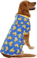 HDE Reversible Hooded Dog Raincoat Slicker Poncho for Small Medium Large Dogs - Ducks Yellow - XXL - Polyester