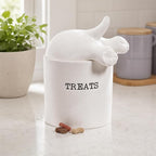 Dog Tail Treat Canister - Ceramic Dog Treat Jar | Store Your Dog Treats
