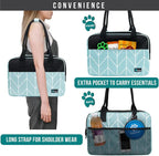 PetAmi Dog Purse Carrier for Small Dogs Cats, TSA Airline Approved Soft-Sided Pet Carrier with Pockets, Ventilated Travel Tote Bag with Bed & Shoulder Strap, Puppy Kitten, Max 12 lbs, Chevron Teal