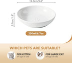 Havniva Ceramic Cat Bowls, Shallow Cat Dishes, Cat Food Plate Set of 3 | Wide Opening, 5.6” Cat Plates, Ceramic Cat Food Bowls for Wet & Dry Food, Non-slip Rubber Base, Whisker Friendly Cat Bowl