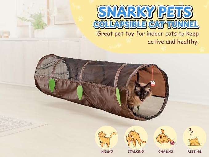 48" Cat Tunnel Mesh Play House | Collapsible Design | Breathable Mesh | Indoor & Outdoor | Connects to Cat Tents