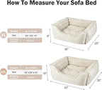 JOEJOY Rectangle Dog Bed for Large Medium Small Dogs - Washable Orthopedic Sofa Bed, Soft Breathable Puppy & Pet Cuddler, Durable Calming Dog Bed with Anti-Slip Bottom, Multiple Sizes