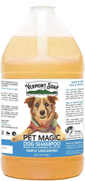 VERMONT SOAP Organic Pet Shampoo, Unscented Natural Dog Shampoo, 64 oz | Unscented organic olive oil, coconut & aloe vera, sensitive skin care, USDA Certified grooming, fragrance free, dog shampoo