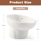 Karibiber Marble Elevated Cat Bowl, White Weighted Raised Cat Food & Water Bowl, Whisker-Friendly Stone Cat Dish with Non-Slip Stand, Heavy Water Bowls for Small Dog