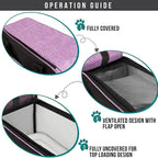 PetAmi Dog Purse Carrier for Small Dogs Cats, TSA Airline Approved Soft-Sided Pet Carrier with Pockets, Ventilated Travel Tote Bag with Bed & Shoulder Strap, Puppy Kitten, Max 12 lbs, Purple
