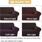 H.VERSAILTEX Stretch Couch Covers for 3 Cushion Couch Sofa Pet Friendly Soft Covers for Couches Feature Thick Checked Jacquard Fabric with Elastic Bottom, Sofa Large - Chocolate