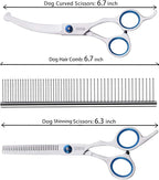 Pet Hair Clippers Scissors Set,Dog Grooming Scissors Kits with Safety Round Tips, Heavy Duty Stainless Steel Pet Shears for Cats Dogs