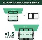 FXW AuraSpace Clear Acrylic Indoor Dog Playpen, 24" H, 2 Panels, Black | Open View, Modern Home Fit, No Climbing Bars, Tool-Free Setup, Includes 1 Gate & 1 Panel, For Puppies & Small Dogs