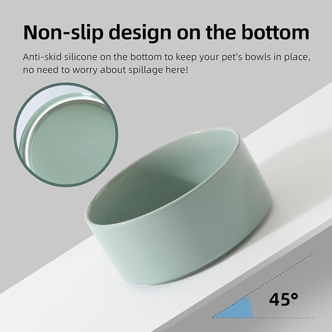 Havniva Cat Bowls Set of Two, 6.1” Ceramic Cat Food and Water Bowls | Cat Food Bowls Whisker Friendly, Non-Slip Base, Food-Grade Ceramic, Wide Opening, Dishwasher Safe, Cat Bowls for Indoor Cats