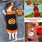 Sanwuta 3 Pcs Halloween Thanksgiving Christmas Dog Kint Sweaters Sets, L - Image 5