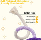 Leitee 15.2" X 10" X 8" 100 Pcs Cat Bed Storage Basket Gift Cat Variety Toys Set Cotton Rope Basket, Fish Mice Pet Bell Colorful Crinkle Balls Spring Toy for Kitten Swat Interactive (Basic,Grey,White)