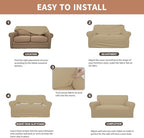 Easy-Going 100% Waterproof Couch Cover, 3 Cushion Couch Slipcover for Sofa | Leakproof Sofa Cover, Stretch Jacquard Furniture Protector Against Stain Spill from Kids, Pets, Dog (Sofa, Sand)