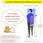 Lumizone 61.02" Extra Tall Pet Gate for Cat Dog 26.38"-30.11" Wide Cream | Extra Tall Cat Gate for Doorway Hallway Stairs Pressure Mounted 1.37" Gap No Drilling Auto-Close Dual-Lock