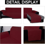 Easy-Going Reversible L-Shape Sectional Couch Cover, X-Large, Christmas Red | Soft Sofa Slipcover For Dogs, Fits Left/Right Chaise Lounge Protector, Water Resistant Mat For Living Room