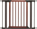 Midwest 29" Walk-Thru Dog Gate, Wooden Door | Steel Frame, Pressure Mounted, Expands 29.5"-38" Wide, Auto-Close Door, Latch Closure, Includes Two 3" Extensions