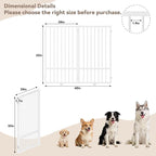 SNUOWU Full Metal Freestanding Dog Gate with Door, 36''Height Foldable Pet Dog Fence for Indoor & Outdoor, 2 Panels Extra Wide Free Standing TallDog Gates for Doorways,House,Stairs,Porch,Deck,Yard