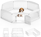 NEWBULIG Dog Playpen 6-Panel, 24IN Puppy Playpen, Stable Dog Play Pen Indoors Outdoor with Secure Locking Door, Plastic Pet Fence for Small & Medium Dogs