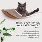 Cat Wall Hammock for Large Cats, Cat Wall Bed | A space-saving wall mounted cat bed with a washable, replaceable cushion that holds big cats up to 35 lbs