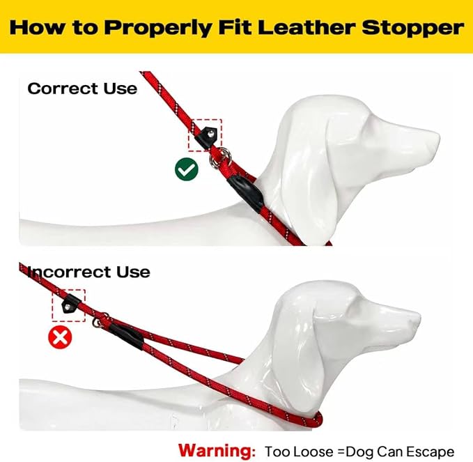 Fida Slip Leads for Dogs, 4 FT x 1/2" Dog Leash Heavy Duty Comfortable Strong Rope Lead for Large, Medium Dogs, No Pull Pet Training Leash with Highly Reflective,Red