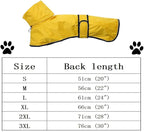 Greyhound Whippet Raincoat Waterproof with Reflective Stripe high Neck fit for Italian Greyhounds Whippets Long Back Breeds - Yellow - XXL
