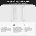 BalanceFrom Easy Walk-Thru Baby Safety Gate, Fits 29.1" to 33.8" Openings | with Hold-Open and Auto-Close – Adjustable Steel Barrier for Stairs, Doorways, and Hallways, No Drilling Installation