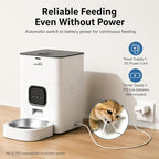 Smart Automatic Cat Feeder with App Control, 4L Timed Dry Food Dispenser, Up to 10 Meals per Day, 10-Second Voice Recorder, Dual Power Supply, for Cats & Small Dogs