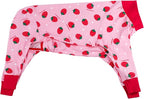 Dog Recovery Suit After Surgery Female Male, Medium Large Dog Neuter Shirt Cone Alternatives Prevent Licking Surgical Onesies (Strawberry, 5XL)