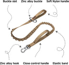 EXCELLENT ELITE SPANKER Tactical Military Bungee Nylon Dog Leash Adjustable | Adjustable No Pull Leads Rope Quick Release with 2 Control Handle heavy duty durable for training huntingfor medium large dog