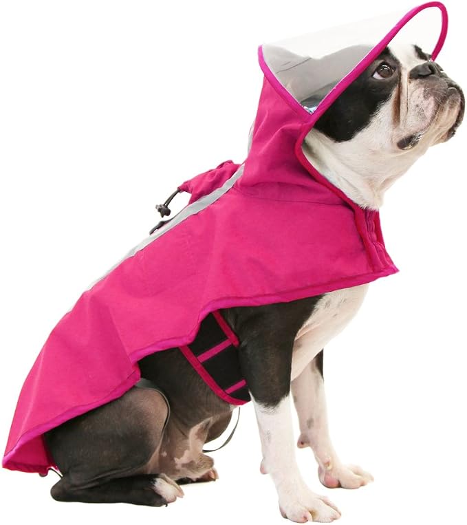 Gooby - Raincoat, Adjustable Rain Cap with See Through Visor, Pink, 2X-Large