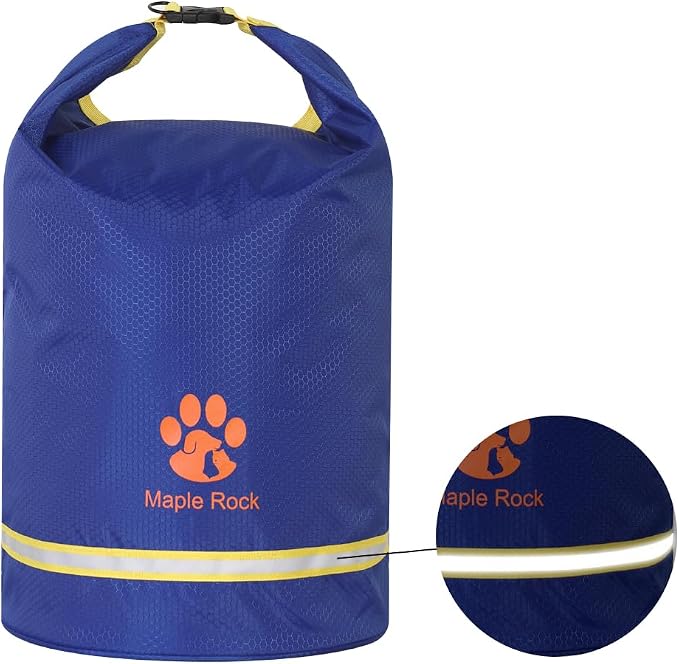 Dog Food Travel Bag - 84 Cups/26 lbs Capacity | Leak-Proof, Water-Resistant Dog Food Storage Container for Travel, Camping, RV & Outdoor | Collapsible, Easy-to-Clean Kibble Bag (Blue)