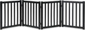 LZRS Wooden Free Standing Dog Gate 80" W x 24" H, Foldable Solid Hardwood Pet Safety Fence for House Doorways, Stairs, Hallways, Step-Over Pet Barrier, No Drill Easy Setup, Black
