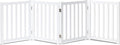 LZRS Wooden Free Standing Foldable Dog Gate Indoor – 80" W x 24" H, Extra Wide Step-Over Safety Pet Gate for Doorways, Stairs, Hallways, Large Spaces & Playpen for Puppies Indoor Use, White
