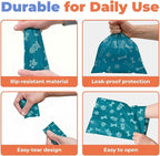 Best Pet Supplies Poop Bags for Dogs - Turquoise, 360 Count | Scented, Leak-proof, Easy-Tear perforations, 15 Thick Bags per roll, Outdoor Walking & Travel, Fits Standard Holders