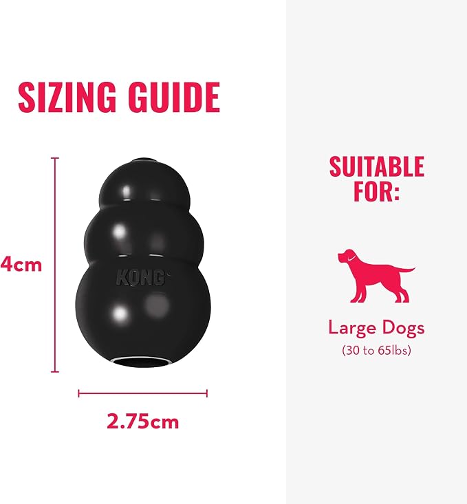 KONG Extreme Dog Toy - Fetch & Chew Toy - Treat-Filling Capabilities & Erratic Bounce for Extended Play Time Most Durable Natural Rubber Material - for Power Chewers - for Large Dogs (Pack of 2)