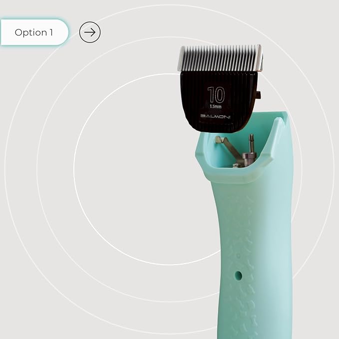 Cordless Pet Trimmer for Dogs & Cats – Rechargeable Grooming Clipper with Detachable Metal Blade, Low-Noise Motor, Supports Optional Blade Lengths (Parent) (Green, Combs Bundle)