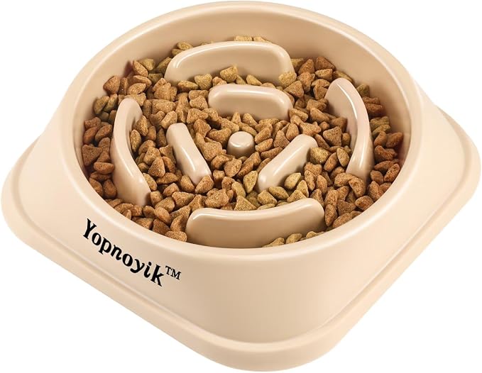 Slow Feeder Dog Bowls for Medium Dogs & Cats | Non-Slip Base, Anti-Choking Design, Reduces Bloating & Overeating, Easy to Clean, 1.5-2 Cups