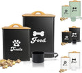 Dog Treat Container 2PCS, Dog Food Storage Container with Lids Airtight, Dog Treat Jars for Kitchen Counter-7+3Lbs, Small Dog and Cat Cookie Jar for Storage, Pet Treat Container (Upgraded) Black