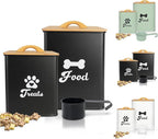 Dog Treat Container 2PCS, Dog Food Storage Container with Lids Airtight, Dog Treat Jars for Kitchen Counter-7+3Lbs, Small Dog and Cat Cookie Jar for Storage, Pet Treat Container (Upgraded) Black