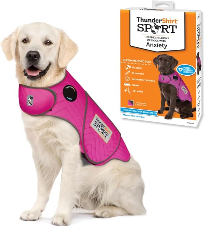 ThunderShirt for Dogs Calming Anxiety Vest, X Large, Fuchsia Sport | Skin-Friendly Dog Anxiety Shirt, Helps Reduce Stress from Thunder, Fireworks & Travel