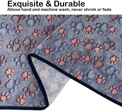 Dono 1 Pack 3 Dog Blankets for Small Dogs, Soft Fluffy Paw Print Pattern Fleece Pet Blanket Warm Sleep Mat, Puppy Kitten Blanket Doggy Mat for Dog Cat Kitten Doggy (40 * 30") - Image 4