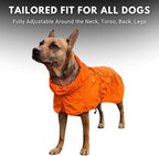 Spark Paws Dog Raincoat, Waterproof Windproof Rain Jacket, for Small Medium Large Extra Large Dogs, Reflective Breathable Full-Body Coverage Dry Suit - Orange - XL