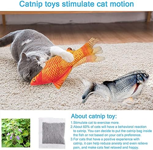 Tocirelo Cat Toys Interactive Flopping Fish with Catnip, Kitten Kicker Toy - Image 3