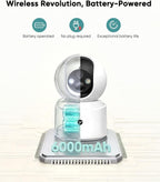 Indoor Camera Wireless, Pet Camera Indoor with Phone App | 4MP Home Cameras Indoor for Dog Kids Elderly Cat, 360° Pan Tilt, Color Night Vision, 2.4/5GHz WiFi, Motion Alerts