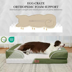 Comfort Expression Orthopedic Dog Beds for Large Sized Dog with Bolster | Waterproof Dog Couch Bed with Washable Cover & Non-Slip Bottom, Supportive Egg Crate Foam Large Pet Bed, 36x27 Inch