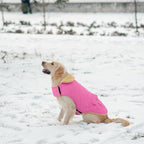 Large Dog Coat - Warm & Windproof Winter Jacket for Extra-Large Dogs - Pink, Golden Retriever to Husky Sizes