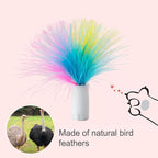 ORSDA 12Pcs Feathers Replacement and Soft Furry Accessories ONLY Fits Cat Toys, Interactive Toys for Indoor Cats-NOT fits for Other Brand Toys