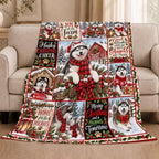 Husky Christmas Throw Blanket Snowy Farm Dog Holiday Gifts 60''x80'' - Image 2