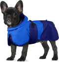 BRKURLEG Dog Raincoat, Waterproof Rain Jacket with Hood, Blue, S | Adjustable Windproof Rainproof Jacket with Leash Hole, Reflective Breathable Rain Coat Poncho, for Small to Large Dogs